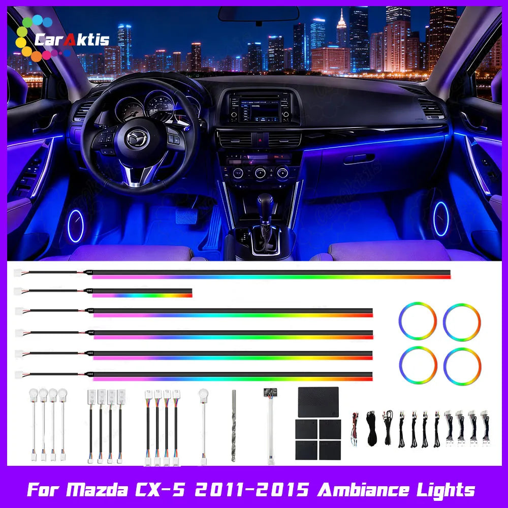 Smart Streamer LED Ambient Light Upgrade for Mazda CX-5 (2011-2015) | Dynamic Color Chasing Interior Atmosphere Lighting