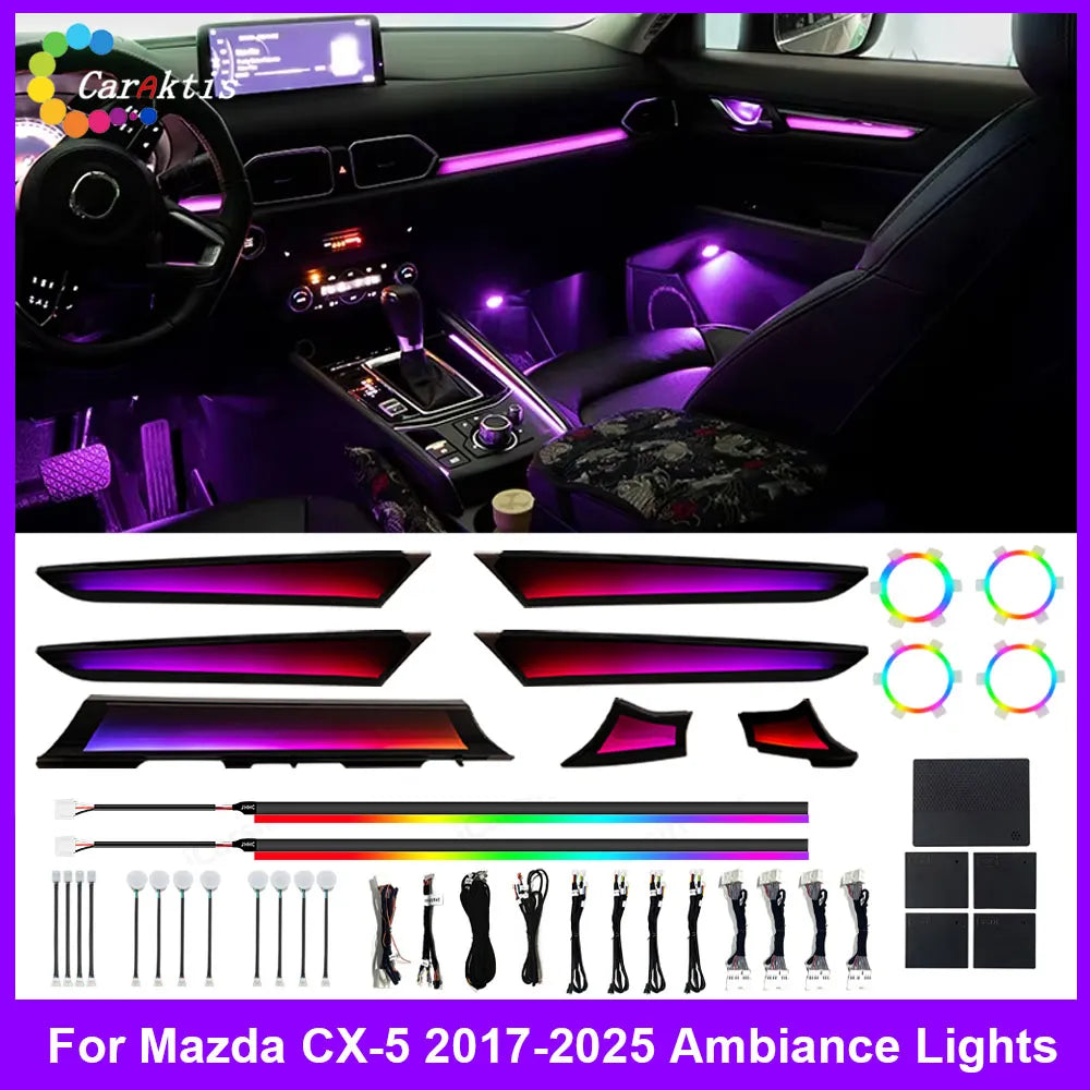 CarAktis Symphony Interior Ambient Lighting for Mazda CX-5 2016-2025 | Custom LED App Control Acrylic Light Strips