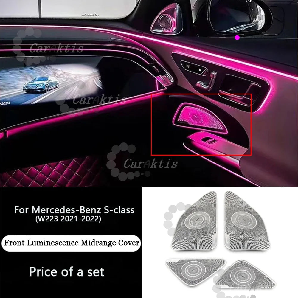 64 Colors LED For Mercedes-Benz S-class W223 2021-2024 S400 S450L S480 S500 S580 Ambient Light