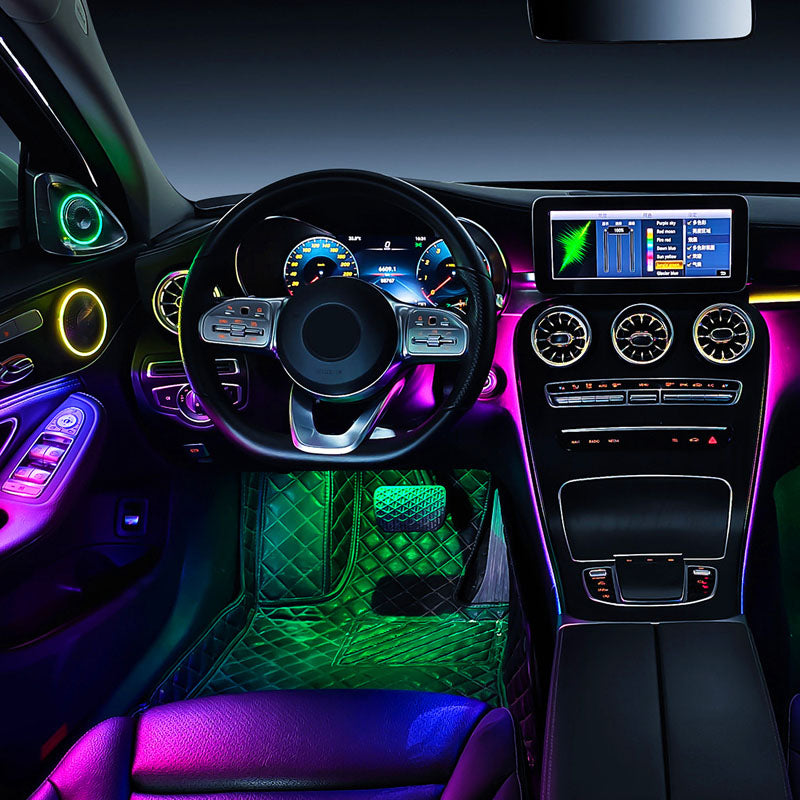 CarAktis 64 Colors Dynamic Lighting Automotive Decoration For Mercedes-Benz C/GLC W205/X253 2015-2021 LED Ambient Light