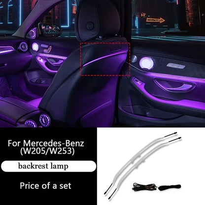 CarAktis 64 Colors Dynamic Lighting Automotive Decoration For Mercedes-Benz C/GLC W205/X253 2015-2021 LED Ambient Light