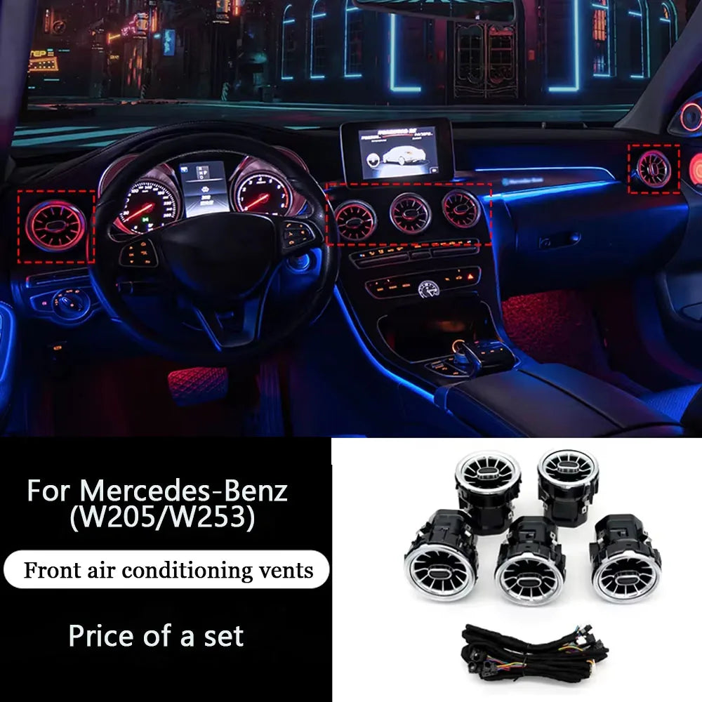 CarAktis 64 Colors Dynamic Lighting Automotive Decoration For Mercedes-Benz C/GLC W205/X253 2015-2021 LED Ambient Light