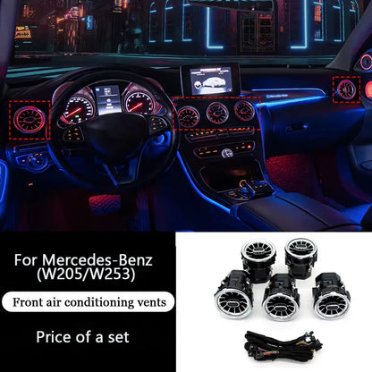 CarAktis 64 Colors Dynamic Lighting Automotive Decoration For Mercedes-Benz C/GLC W205/X253 2015-2021 LED Ambient Light