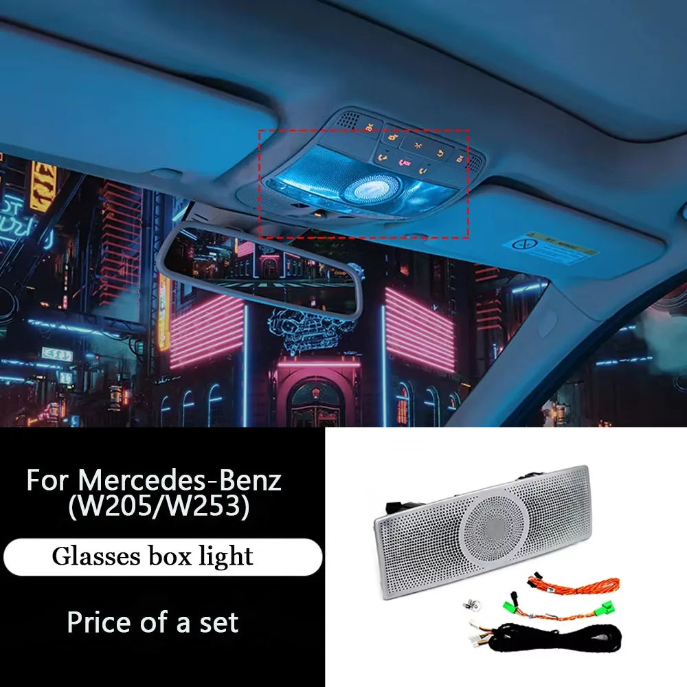 CarAktis 64 Colors Dynamic Lighting Automotive Decoration For Mercedes-Benz C/GLC W205/X253 2015-2021 LED Ambient Light