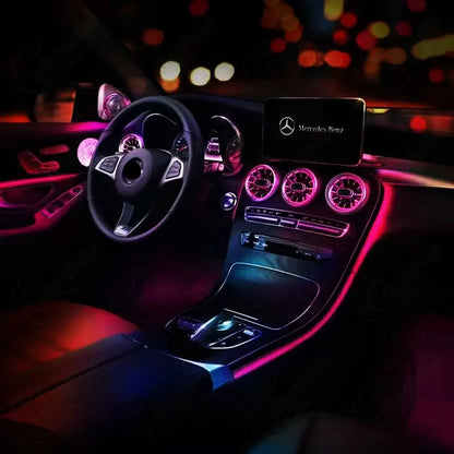 CarAktis 64 Colors Dynamic Lighting Automotive Decoration For Mercedes-Benz C/GLC W205/X253 2015-2021 LED Ambient Light