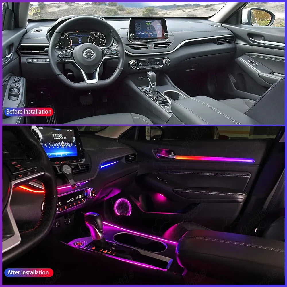 64-Color LED Ambient Interior Lighting Kit for Nissan Altima / Teana (2019-2025)