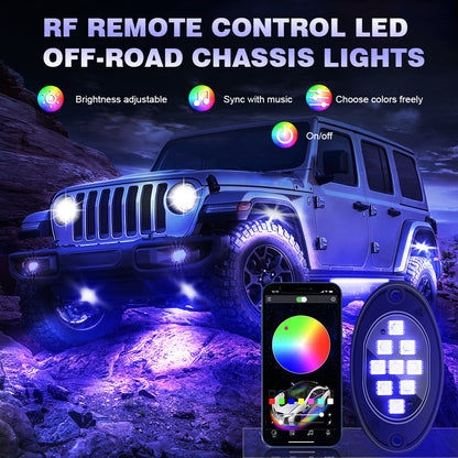 Car Underglow Flexible Strip LED Remote /APP Control RGB LED Strip Under Automobile Chassis Tube Underbody System Neon Light