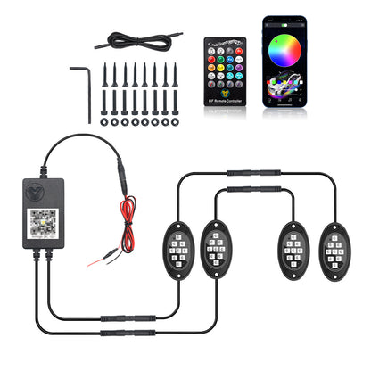 Car Underglow Flexible Strip LED Remote /APP Control RGB LED Strip Under Automobile Chassis Tube Underbody System Neon Light
