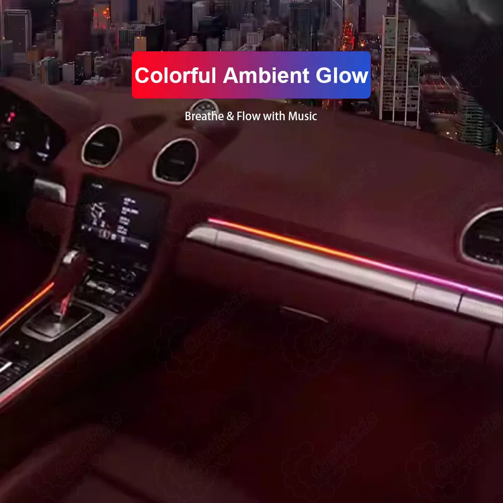 For Porsche 911 (2012-2018) / 718（2016-2023）LED Car Ambient Lighting Upgrade – Color Changing Interior Ambient Lights