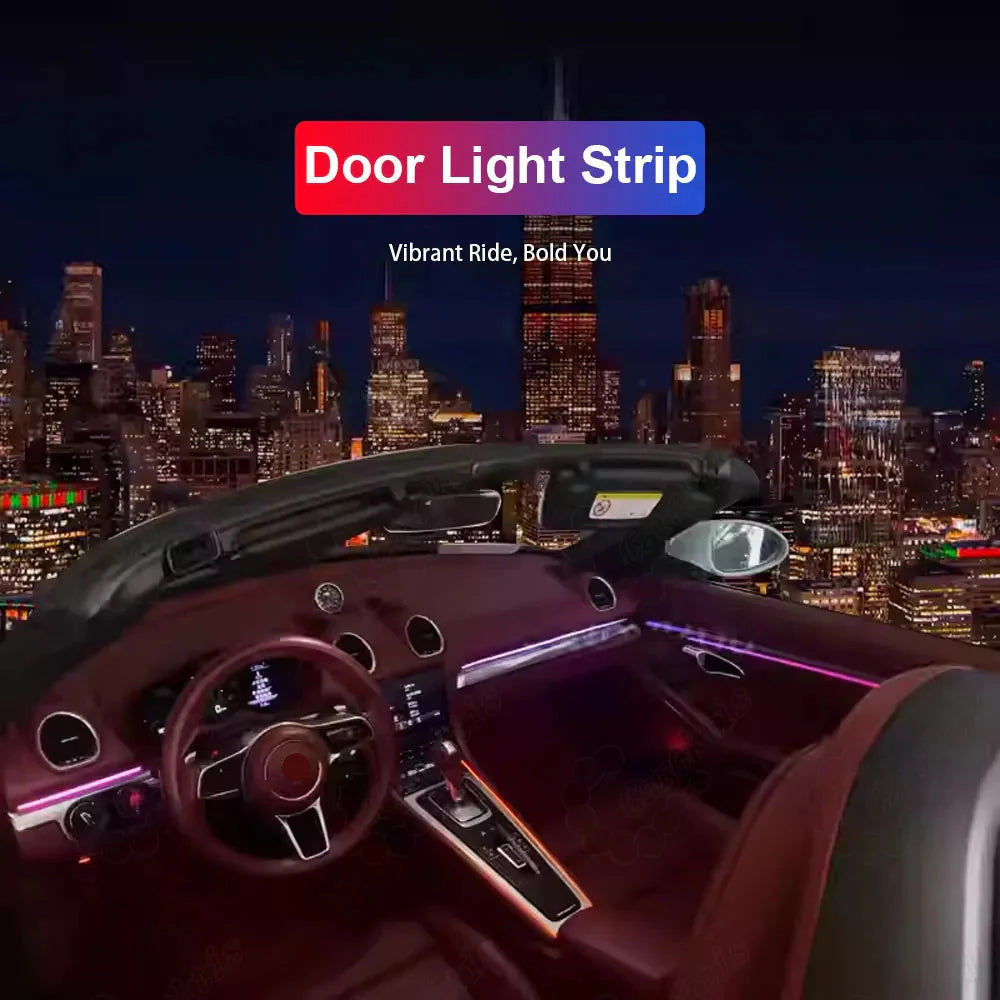 For Porsche 911 (2012-2018) / 718（2016-2023）LED Car Ambient Lighting Upgrade – Color Changing Interior Ambient Lights
