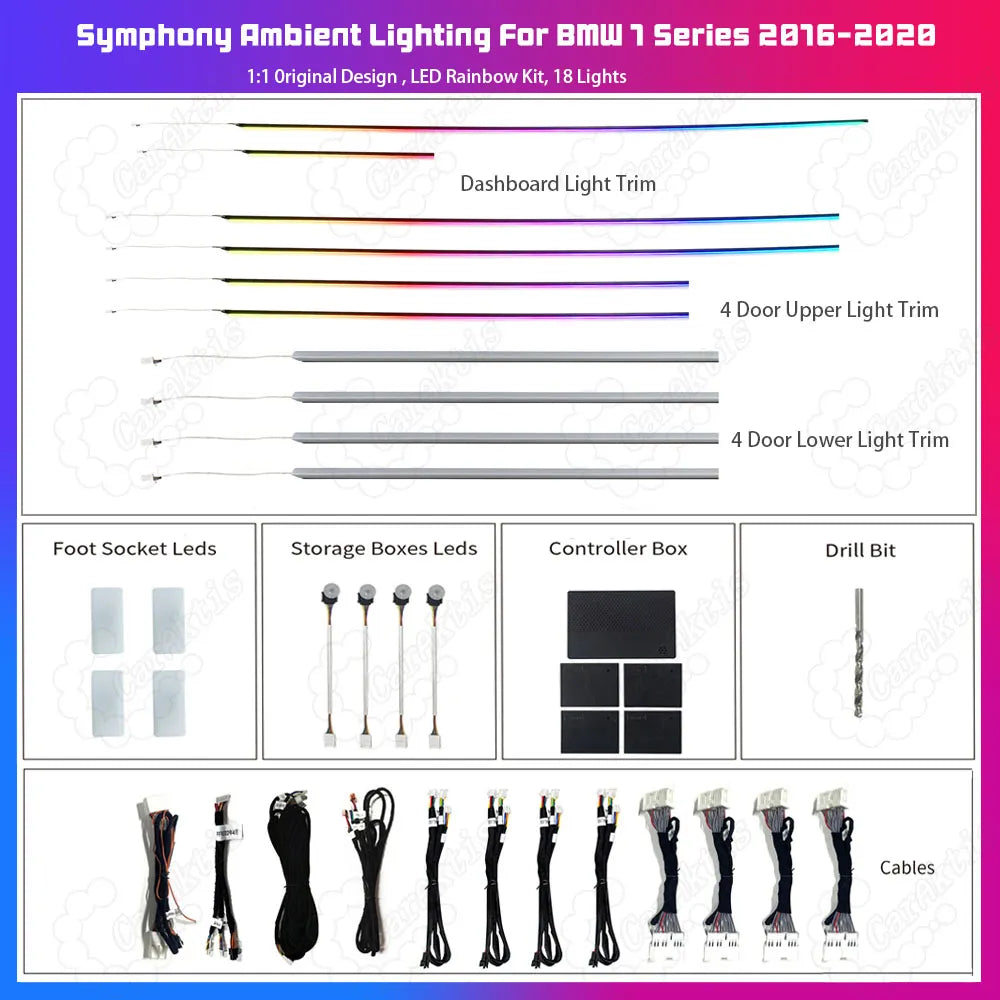 CarAktis For BMW 1 Series 2016-2023 interior Ambient light original car 1:1 Strip Accessories Upgrade