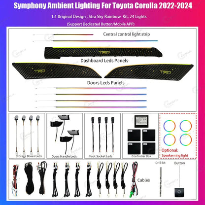 CarAkits Symphony LED Ambient Light For Toyota Corolla 2019-2025 Dynamic Atmosphere Strip Accessories