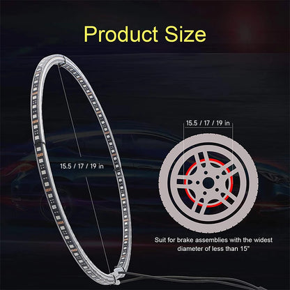 Symphony LED Car Hub Lamp Double Sided APP Waterproof Neon Wheel Ring 12V Auto Decorative Atmosphere Light