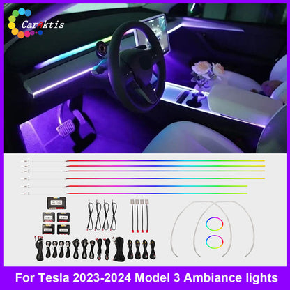CarAktis Interior Accessories Symphony Ambient Lighting Kit For Tesla Model 3 2023-2024