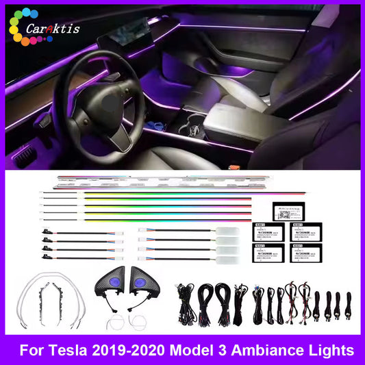 CarAktis LED Symphony Ambient Lighting Kit For Tesla Model 3 2019-2020 Interior Light Accessories