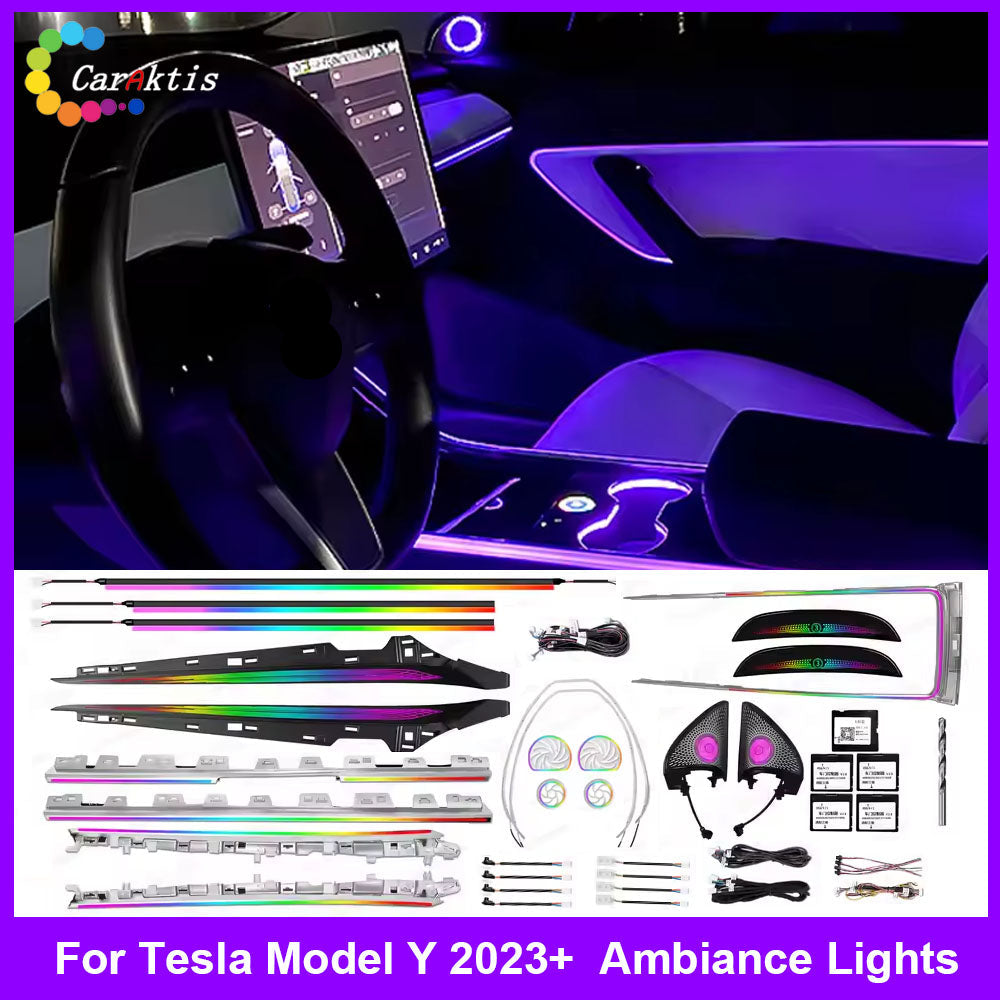 CarAktis Radium Carving Ambient Lighting Kit For Tesla Model Y 2023 LED Safety Assistance Systems