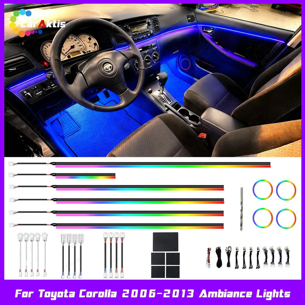 Dynamic Flowing LED Interior Ambient Light for Toyota Corolla 2006-2012 | App Control &amp; RGB