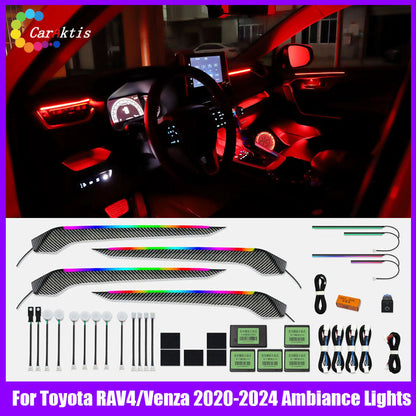 For 2020-2025 Toyota RAV4/Venza Illuminated Retrofit LED Atmosphere Light Interior Trim Ambient Light Set