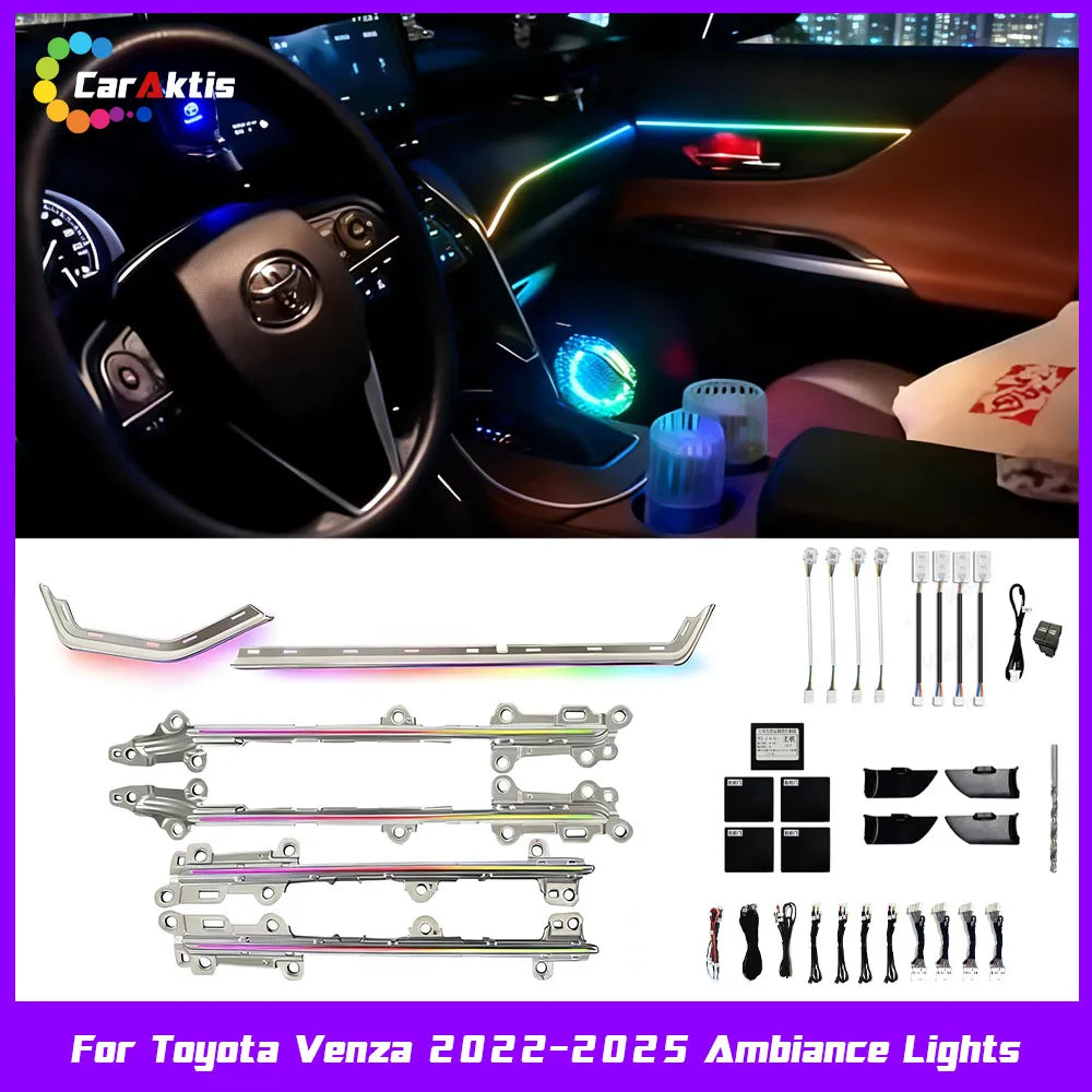 LED Ambient Interior Lighting Kit for Toyota Venza 2022-2026丨App &amp; Button Control