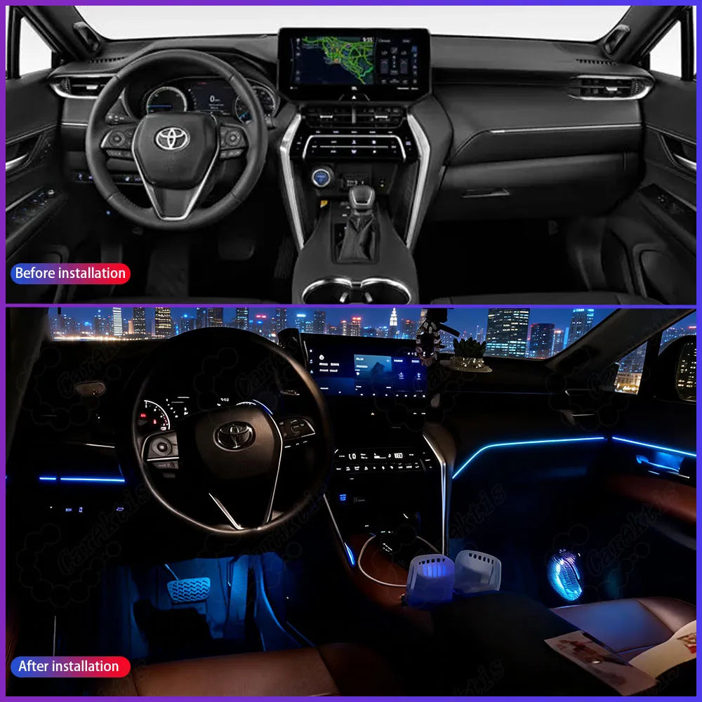 LED Ambient Interior Lighting Kit for Toyota Venza 2022-2026丨App &amp; Button Control