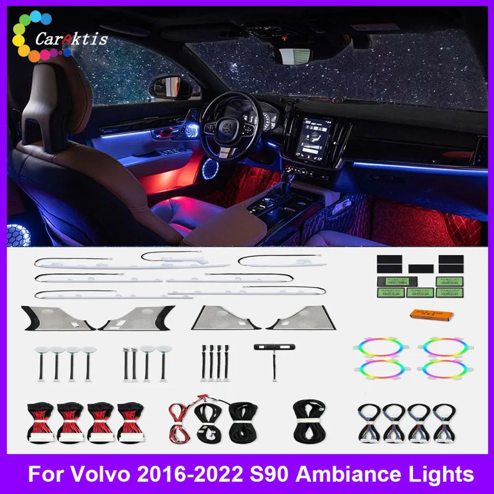 CarAkits Symphony LED Car Interior Ambient Light For Volvo S90 V90 2016-2024 Dynamic Trim kit