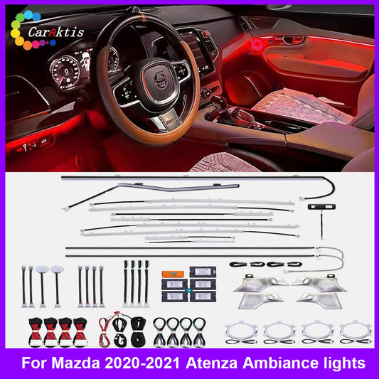 CarAkits 64 Colors LED Ambient Light For Volvo XC90 2016-2022 Dynamic Lighting Automotive Interior Decoration