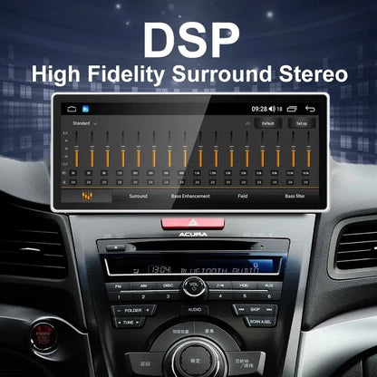 Built-in DSP digital sound processor and equalizer settings interface for high fidelity surround stereo.
