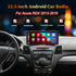 12.3-inch Android car radio display installed in Acura RDX 2013-2018 dashboard supporting Apple CarPlay and Android Auto.