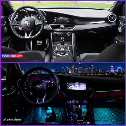 64-Color LED Ambient Lighting Kit for Alfa Romeo Giulia (2017-2026) | App Control