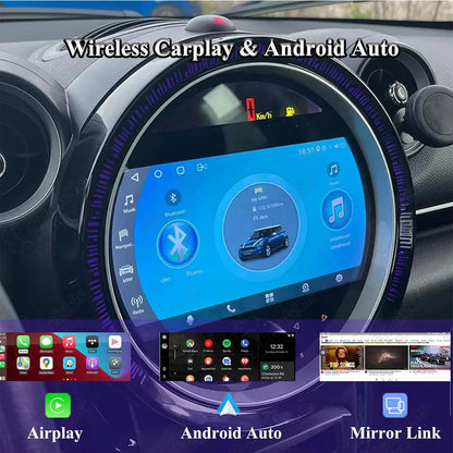 Android 13 Car Radio supporting AirPlay, Android Auto, and Mirror Link features for BMW Mini Cooper R56 R60 F54 F55 F56.