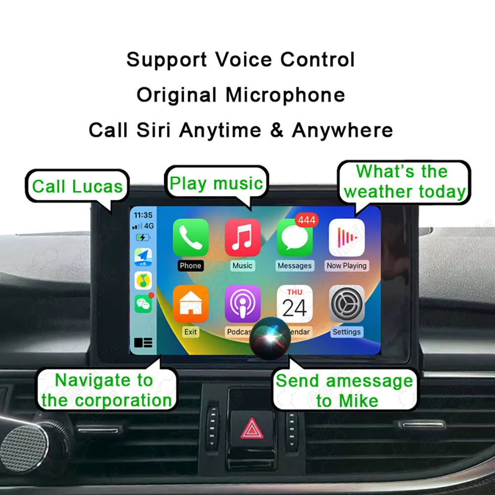 Smartphone screen mirroring with AirPlay and MirrorLink for Audi A4 A5 2009-2015