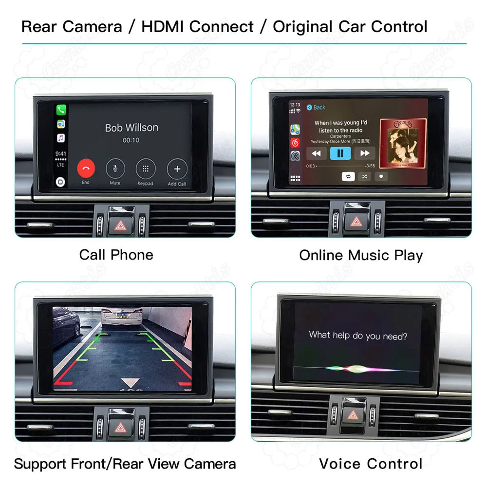 Google Maps, Waze, and Spotify on Audi A4 A5 factory screen via CarPlay module
