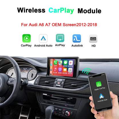 Wireless Apple CarPlay and Android Auto Module for Audi A6 A7 OEM Screen 2012-2018