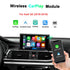 Wireless Apple CarPlay and Android Auto retrofit module interface for Audi Q5 2018-2019, supporting AirPlay, Autolink, and HD display.