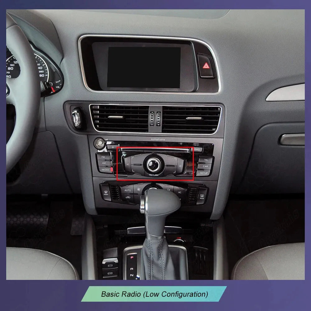 Identification guide for Audi Q5 Basic Radio (Low Configuration) infotainment system