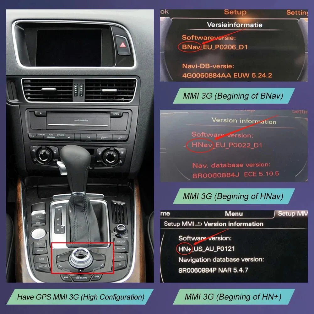 How to check Audi Q5 MMI 3G version information for CarPlay module compatibility