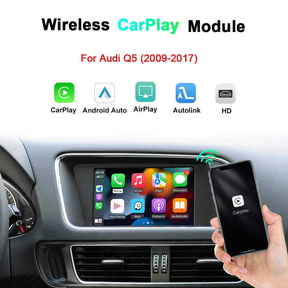 Wireless Apple CarPlay and Android Auto Retrofit Module for Audi Q5 2009-2017