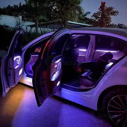 Caraktis 64 Color RGB Dynamic Symphony Car Ambient Light Interior Guide LED Strip Light Decoration Atmosphere Lamp