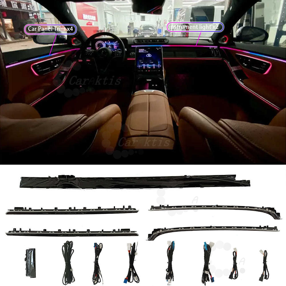 64 Colors LED For Mercedes-Benz S-class W223 2021-2024 S400 S450L S480 S500 S580 Ambient Light
