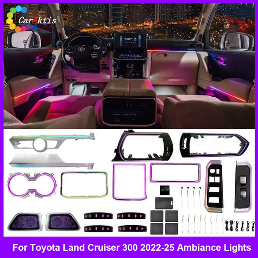 64-Color LED Ambient Interior Light Kit for Toyota Land Cruiser LC300 2022–2025 Multicolor Symphony Atmosphere Strip Upgrade
