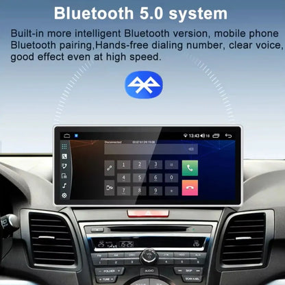 Bluetooth 5.0 hands-free calling dial pad screen on Acura RDX Android car radio.