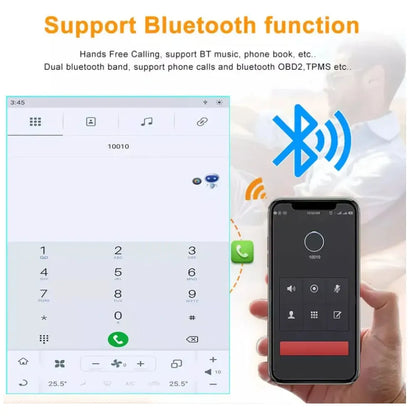 Dual Bluetooth function supporting hands-free phone calls, phonebook sync, and BT music streaming.