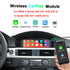 Wireless CarPlay and Android Auto interface upgrade for BMW 3 Series E90 E91 E92 E93 and 5 Series E60 E61 (2008-2013), featuring a smartphone connecting to the upgraded dashboard system.