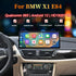 BMW X1 E84 Android 12 multimedia screen with Qualcomm 665 processor, CarPlay, and 1920x720 HD display.