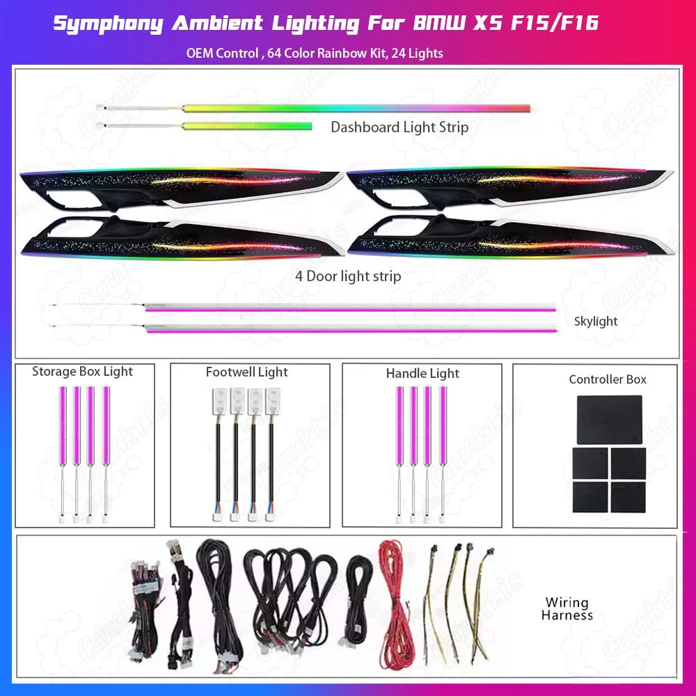 BMW X5 F15 X6 F16 premium Starry Sky 64-color interior ambient lighting kit