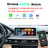 Wireless CarPlay and Android Auto retrofit module for BMW X5 F15 F85, X6 F16 F86, and X1 F48 with OEM screen support.