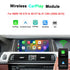 Wireless CarPlay and Android Auto module for BMW X5 E70, X6 E71, and X1 E84 (2009-2015), showing dashboard screen interface and features like AirPlay and Autolink.