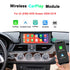 Wireless Apple CarPlay and Android Auto retrofit module dashboard display interface for BMW Z4 E89 (2009-2018), showing smartphone wireless connectivity setup.