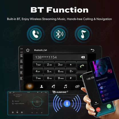 Built-in DSP audio system with 32-band EQ and sound field positioning for high-fidelity car sound.