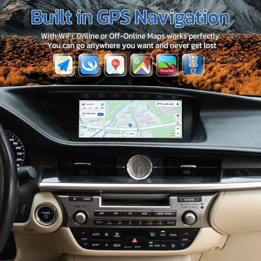 Built-in GPS navigation with support for online and offline maps